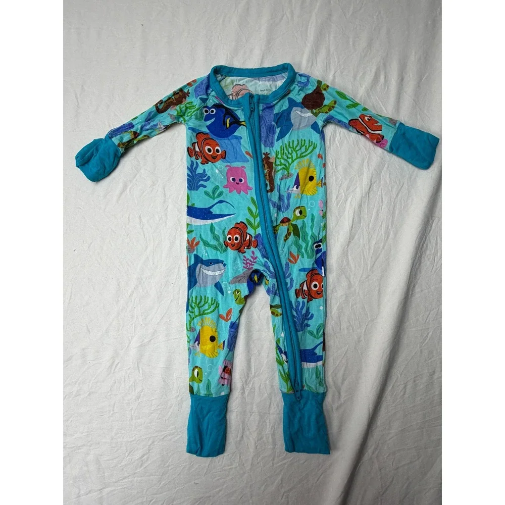 Little Sleepies Disney Finding Nemo Lunaluxe Bamboo Zippie Newborn NB Blue